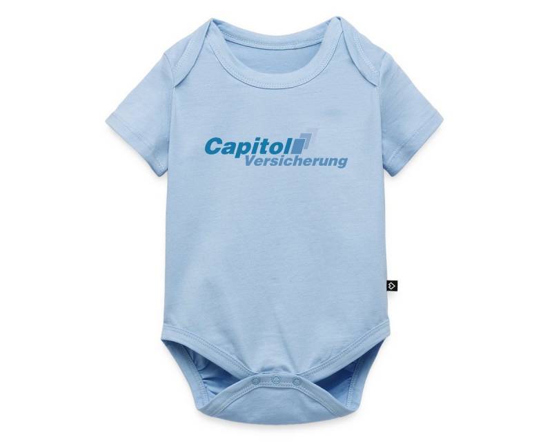 Spreadshirt Kurzarmbody Stromberg Logo Capitol Versicherung Kurzarm Baby Body (1-tlg) von Spreadshirt