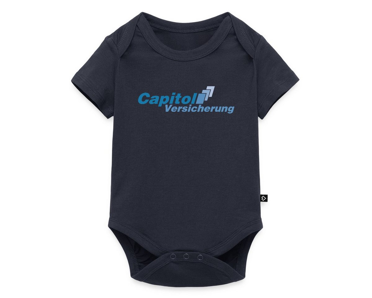 Spreadshirt Kurzarmbody Stromberg Logo Capitol Versicherung Kurzarm Baby Body (1-tlg) von Spreadshirt