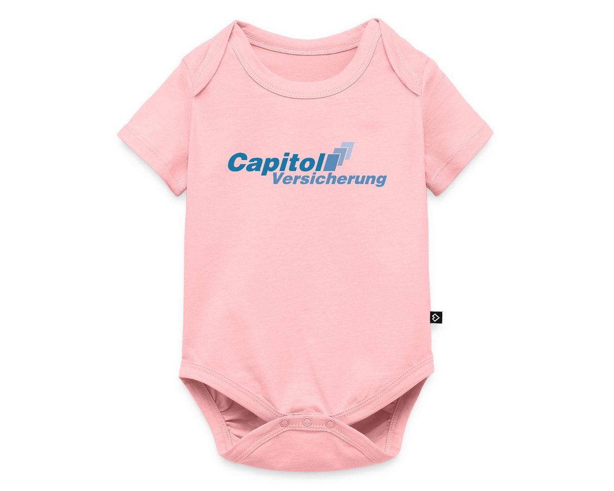 Spreadshirt Kurzarmbody Stromberg Logo Capitol Versicherung Kurzarm Baby Body (1-tlg) von Spreadshirt