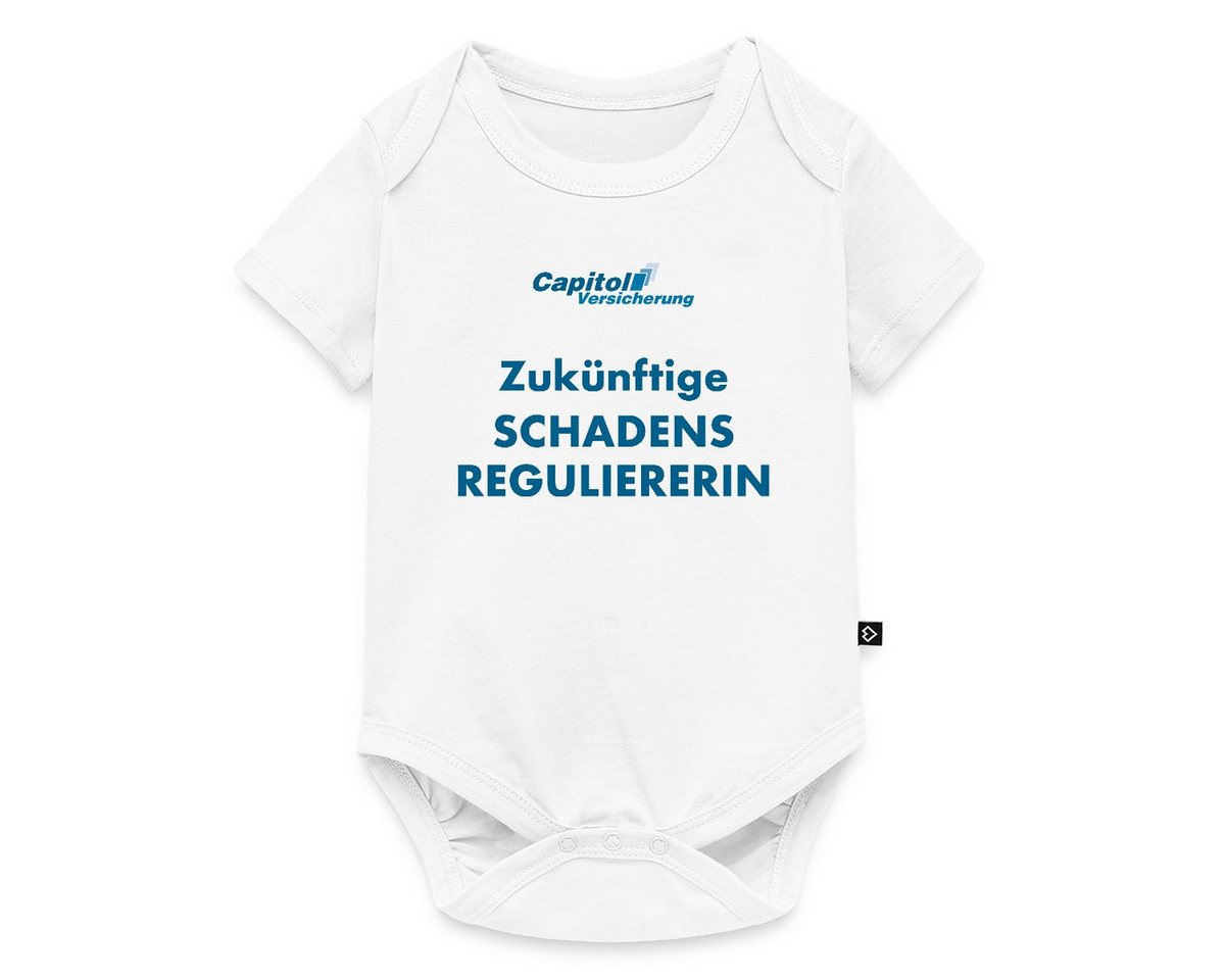 Spreadshirt Kurzarmbody Stromberg Zukünftige Schadensreguliererin Kurzarm Baby Body (1-tlg) von Spreadshirt