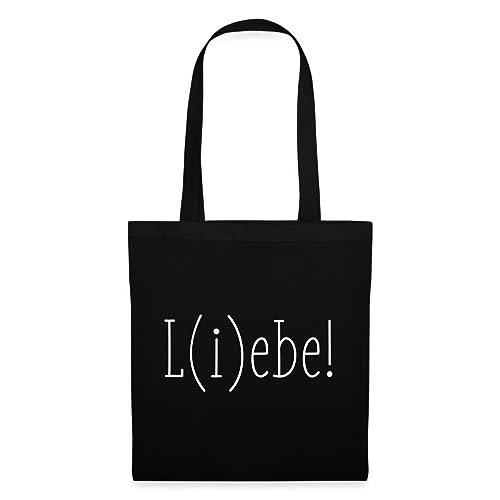 Spreadshirt L(i) ebe Liebe Lebe Statement Stoffbeutel, One size, Schwarz von Spreadshirt