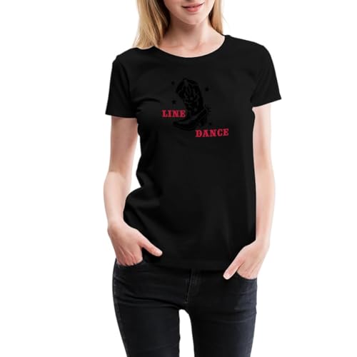 Spreadshirt LINE Dance Frauen Premium T-Shirt, L, Schwarz von Spreadshirt
