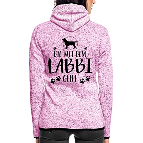 Spreadshirt Die Mit Dem Labbi Geht Frauen Kapuzen-Fleecejacke, XL, Lila meliert von Spreadshirt