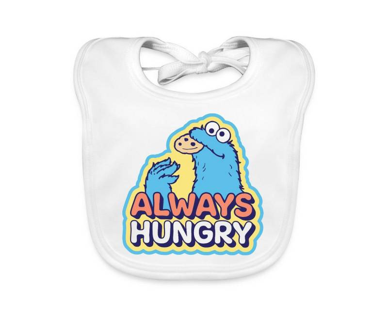 Spreadshirt Lätzchen Sesamstraße Krümelmonster Design Always Hungry Bio Baby Lätzchen Wasch, (1-St) von Spreadshirt