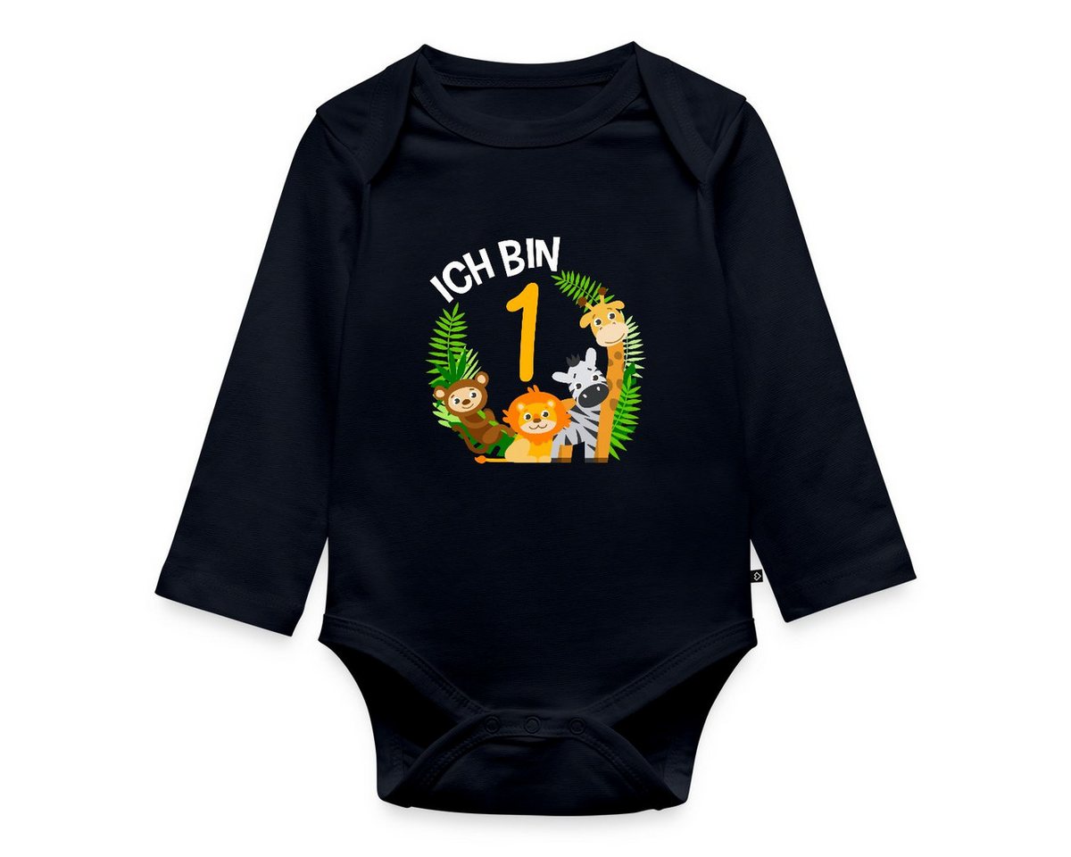 Spreadshirt Langarmbody 1. Geburtstag Dschungel Tiere Baby Body Langarm (1-tlg) von Spreadshirt