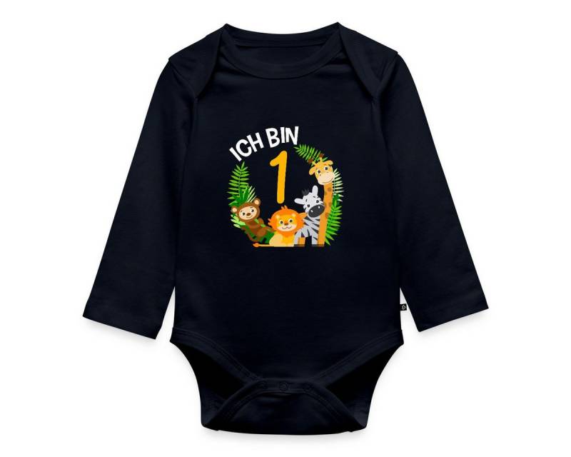 Spreadshirt Langarmbody 1. Geburtstag Dschungel Tiere Baby Body Langarm (1-tlg) von Spreadshirt