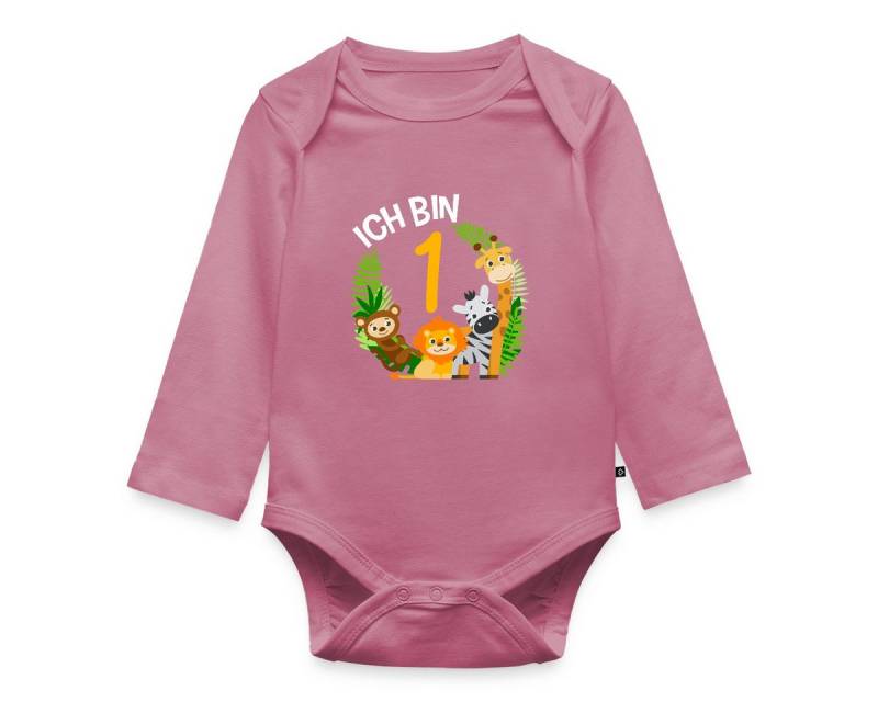 Spreadshirt Langarmbody 1. Geburtstag Dschungel Tiere Baby Body Langarm (1-tlg) von Spreadshirt