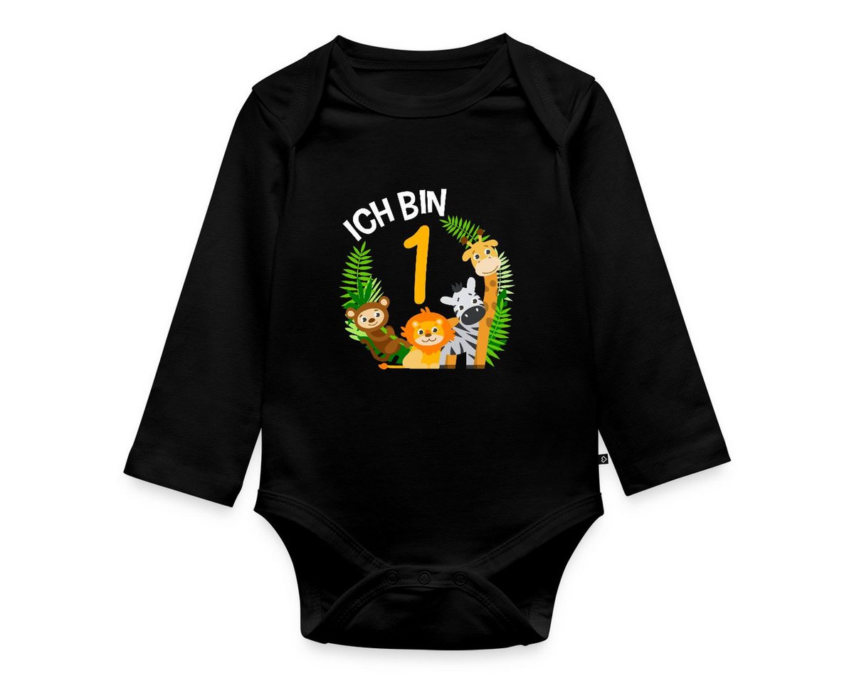 Spreadshirt Langarmbody 1. Geburtstag Dschungel Tiere Baby Body Langarm (1-tlg) von Spreadshirt