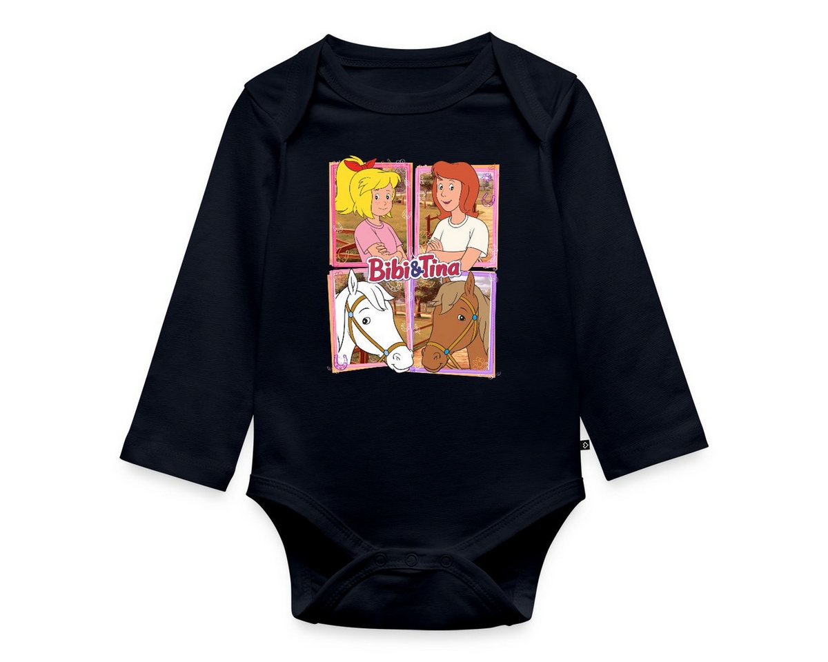 Spreadshirt Langarmbody Bibi Und Tina Mit Amadeus Und Sabrina Kachelmotiv Baby Body Langarm (1-tlg) von Spreadshirt
