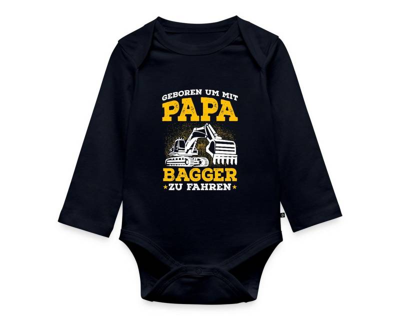 Spreadshirt Langarmbody Geboren Um Mit Papa Bagger Zu Fahren Spruch Baby Body Langarm (1-tlg) von Spreadshirt
