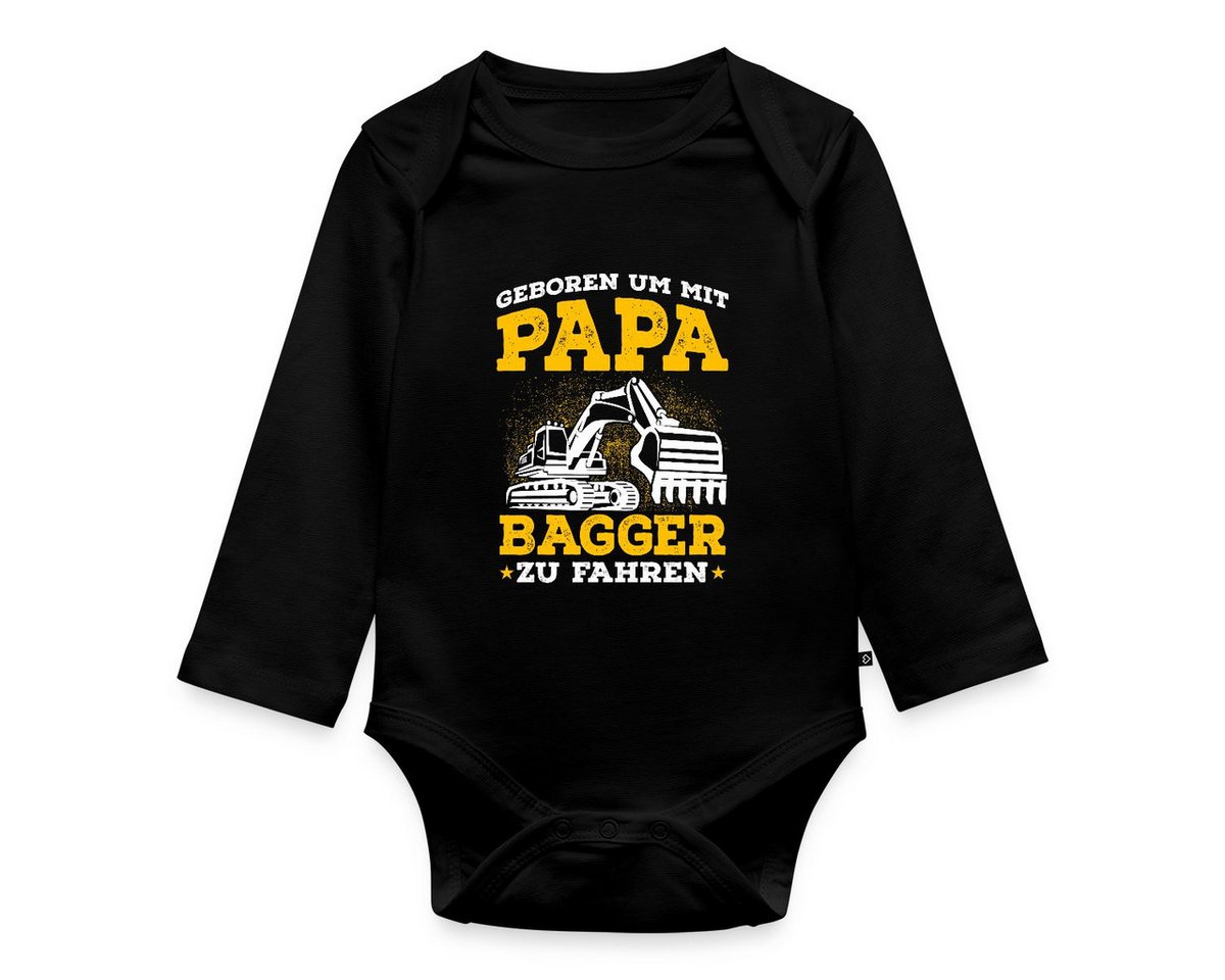 Spreadshirt Langarmbody Geboren Um Mit Papa Bagger Zu Fahren Spruch Baby Body Langarm (1-tlg) von Spreadshirt