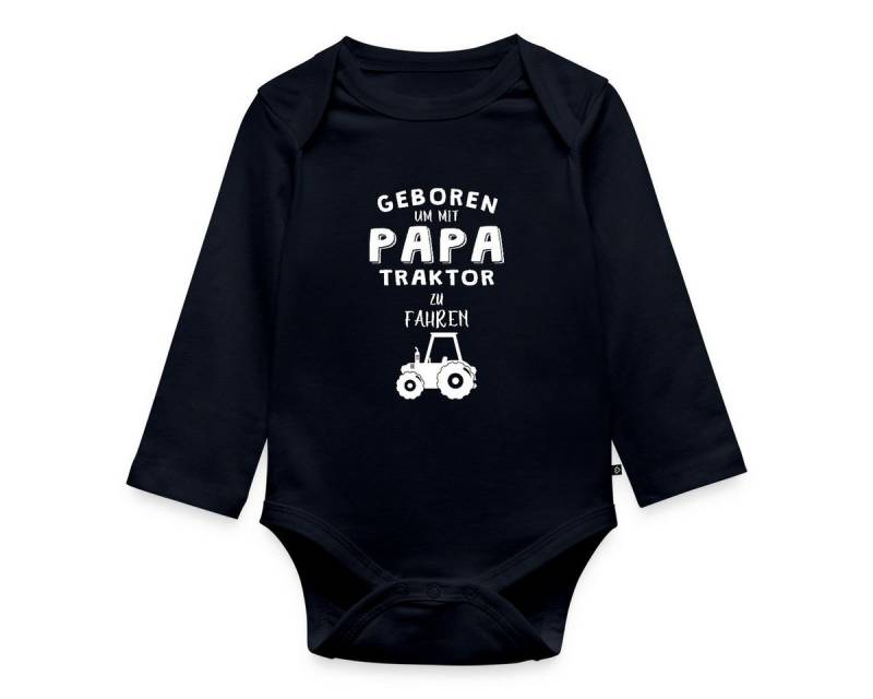 Spreadshirt Langarmbody Geboren Um Mit Papa Traktor Zu Fahren Baby Body Langarm (1-tlg) von Spreadshirt