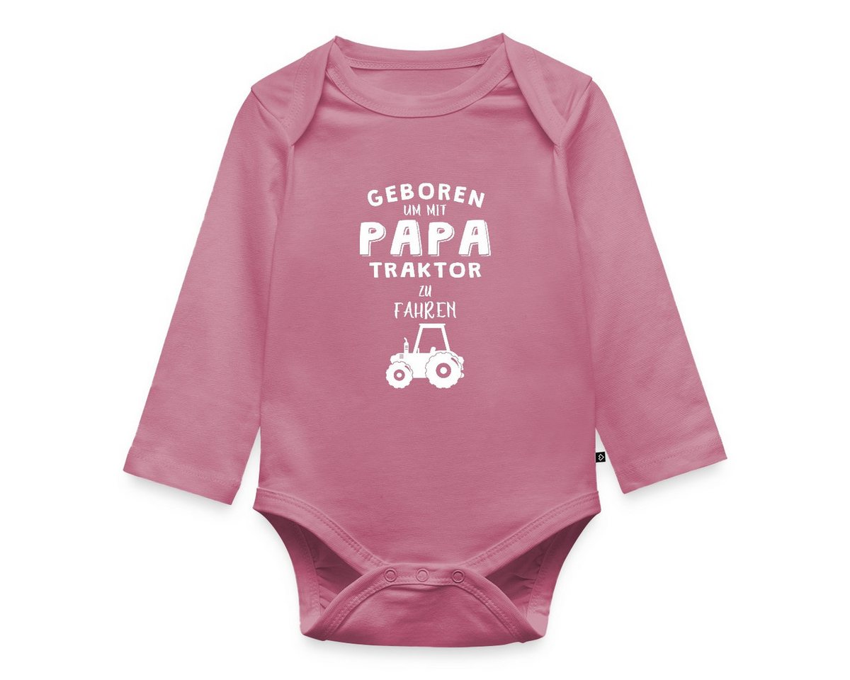 Spreadshirt Langarmbody Geboren Um Mit Papa Traktor Zu Fahren Baby Body Langarm (1-tlg) von Spreadshirt