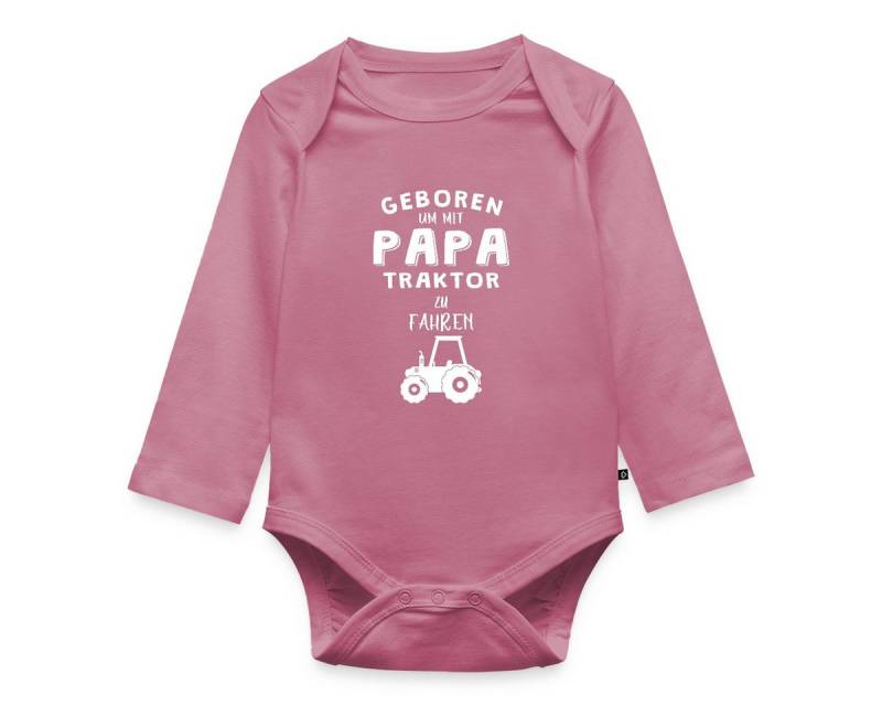 Spreadshirt Langarmbody Geboren Um Mit Papa Traktor Zu Fahren Baby Body Langarm (1-tlg) von Spreadshirt