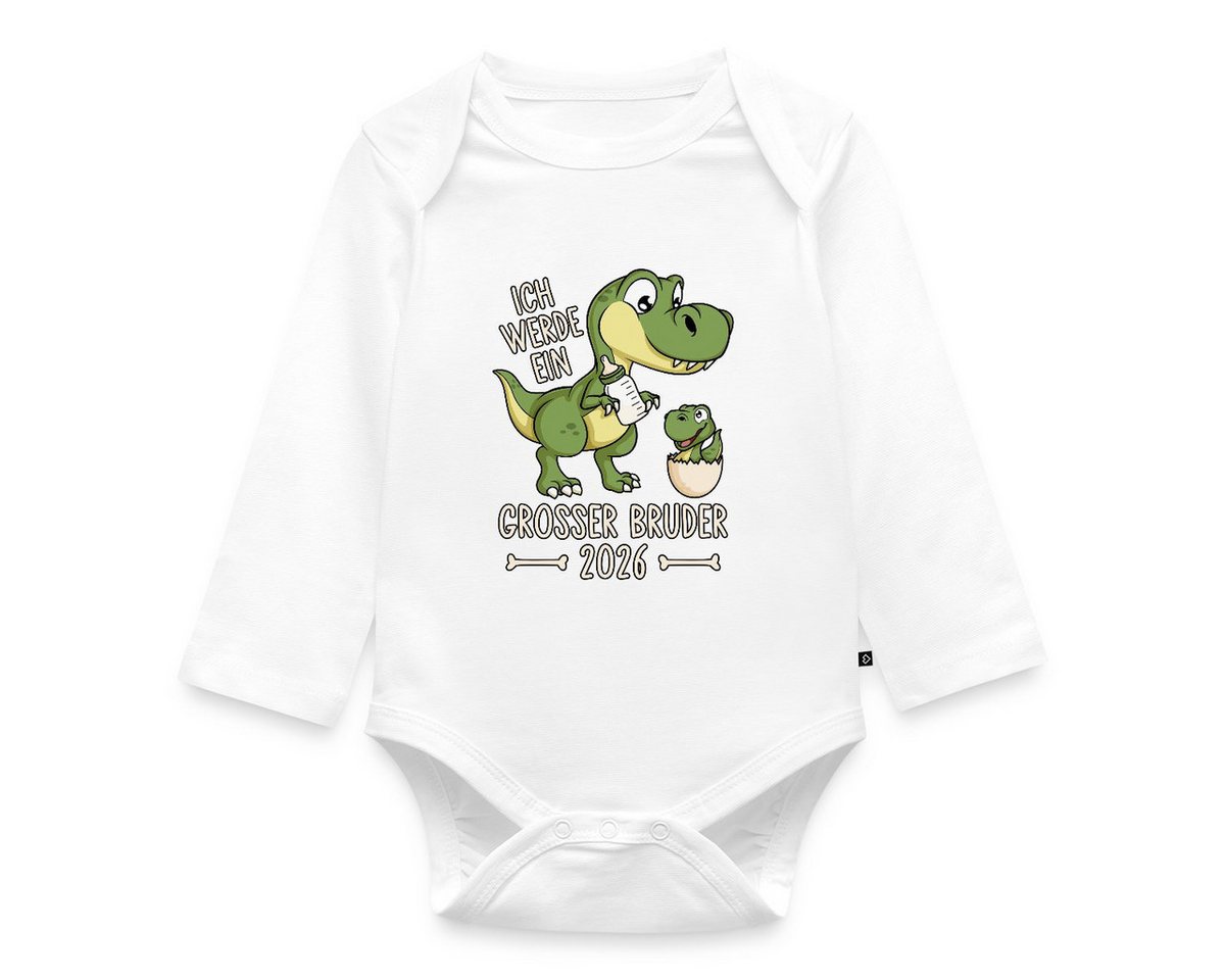 Spreadshirt Langarmbody Großer Bruder 2026 Ei Baby Dino Dinosaurier Baby Body Langarm (1-tlg) von Spreadshirt