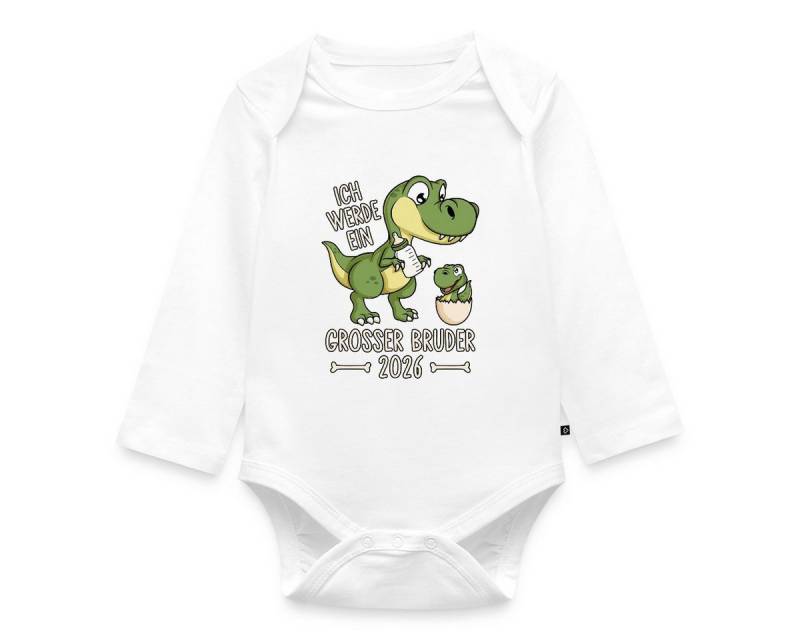 Spreadshirt Langarmbody Großer Bruder 2026 Ei Baby Dino Dinosaurier Baby Body Langarm (1-tlg) von Spreadshirt
