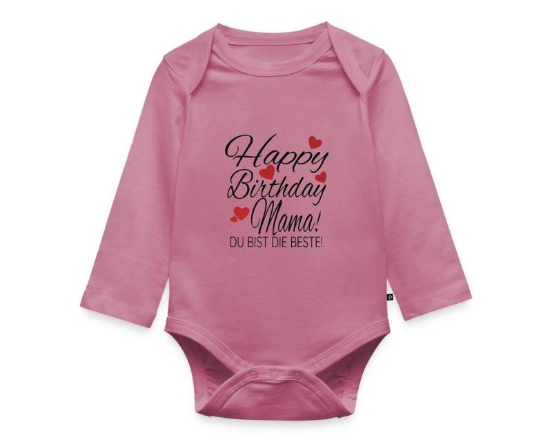 Spreadshirt Langarmbody Happy Birthday Mama Geburtstag Baby Body Langarm (1-tlg) von Spreadshirt