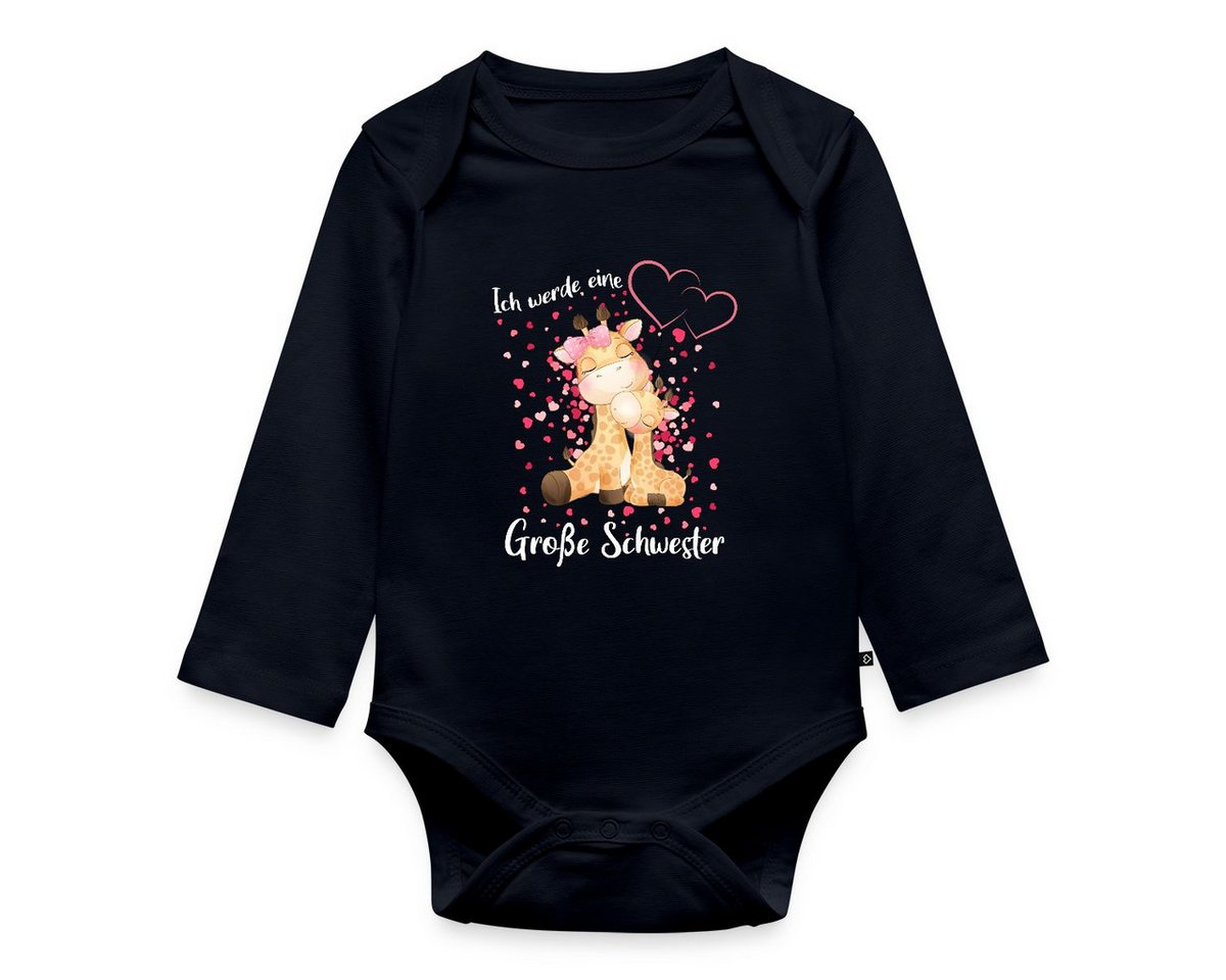Spreadshirt Langarmbody Ich Werde Eine Große Schwester 2025 Giraffen Baby Body Langarm (1-tlg) von Spreadshirt