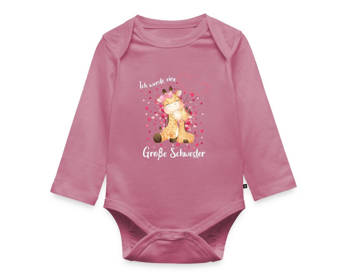 Spreadshirt Langarmbody Ich Werde Eine Große Schwester 2025 Giraffen Baby Body Langarm (1-tlg) von Spreadshirt