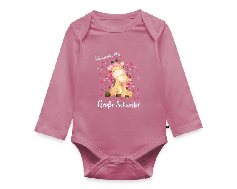 Spreadshirt Langarmbody Ich Werde Eine Große Schwester 2025 Giraffen Baby Body Langarm (1-tlg) von Spreadshirt