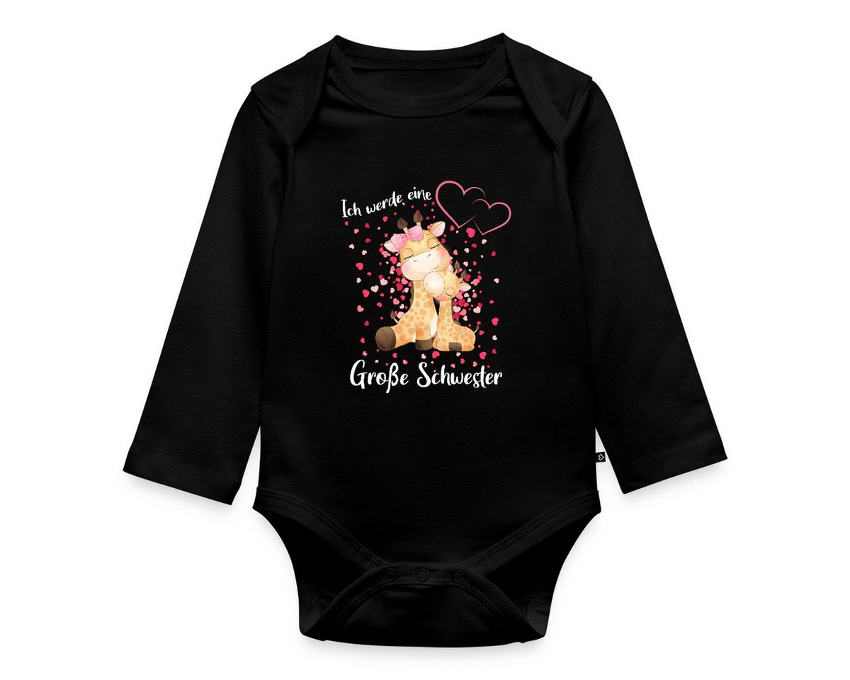 Spreadshirt Langarmbody Ich Werde Eine Große Schwester 2025 Giraffen Baby Body Langarm (1-tlg) von Spreadshirt