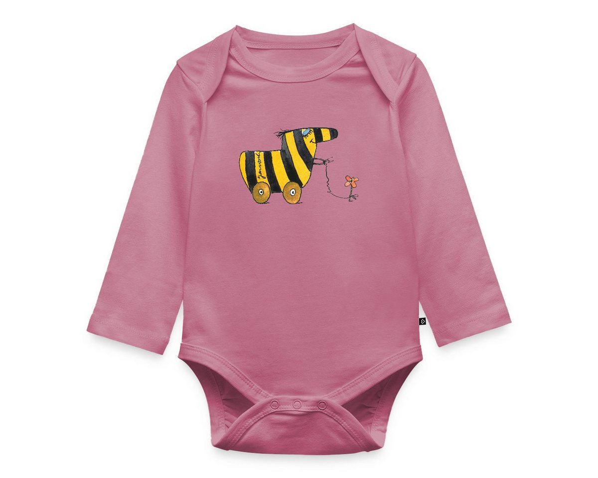Spreadshirt Langarmbody Janosch Große Tigerente Mit Blume Baby Body Langarm (1-tlg) von Spreadshirt