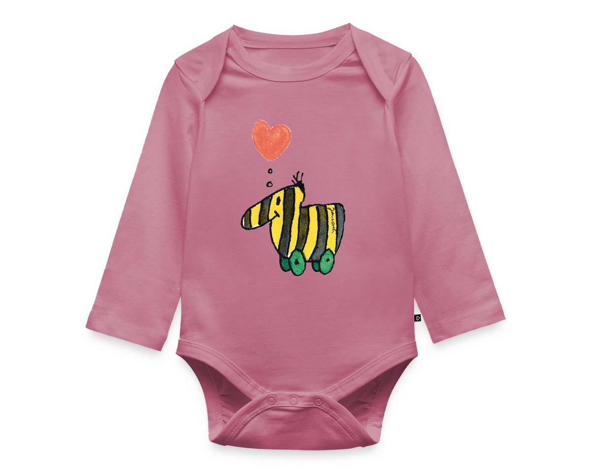 Spreadshirt Langarmbody Janosch Große Tigerente Mit Herz Liebe Baby Body Langarm (1-tlg) von Spreadshirt