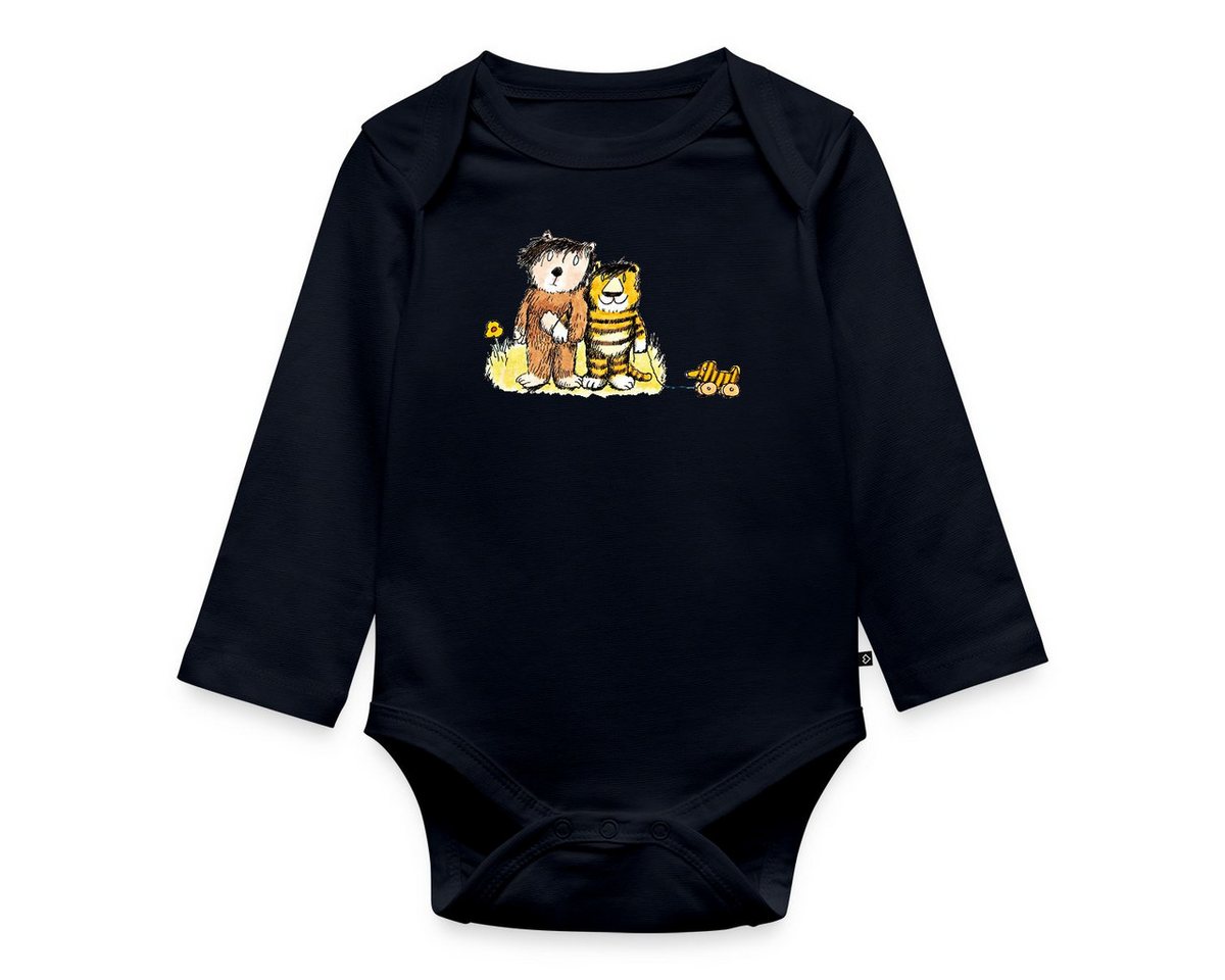 Spreadshirt Langarmbody Janosch Tiger, Bär und Tigerente auf Wiese Baby Body Langarm (1-tlg) von Spreadshirt