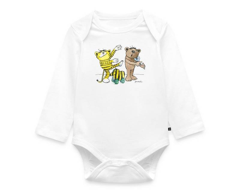 Spreadshirt Langarmbody Janosch Tiger Und Bär Machen Musik Baby Body Langarm (1-tlg) von Spreadshirt