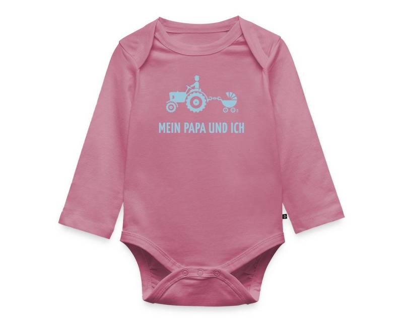 Spreadshirt Langarmbody Mein Papa und Ich Trecker Kinderwagen Baby Body Langarm (1-tlg) von Spreadshirt