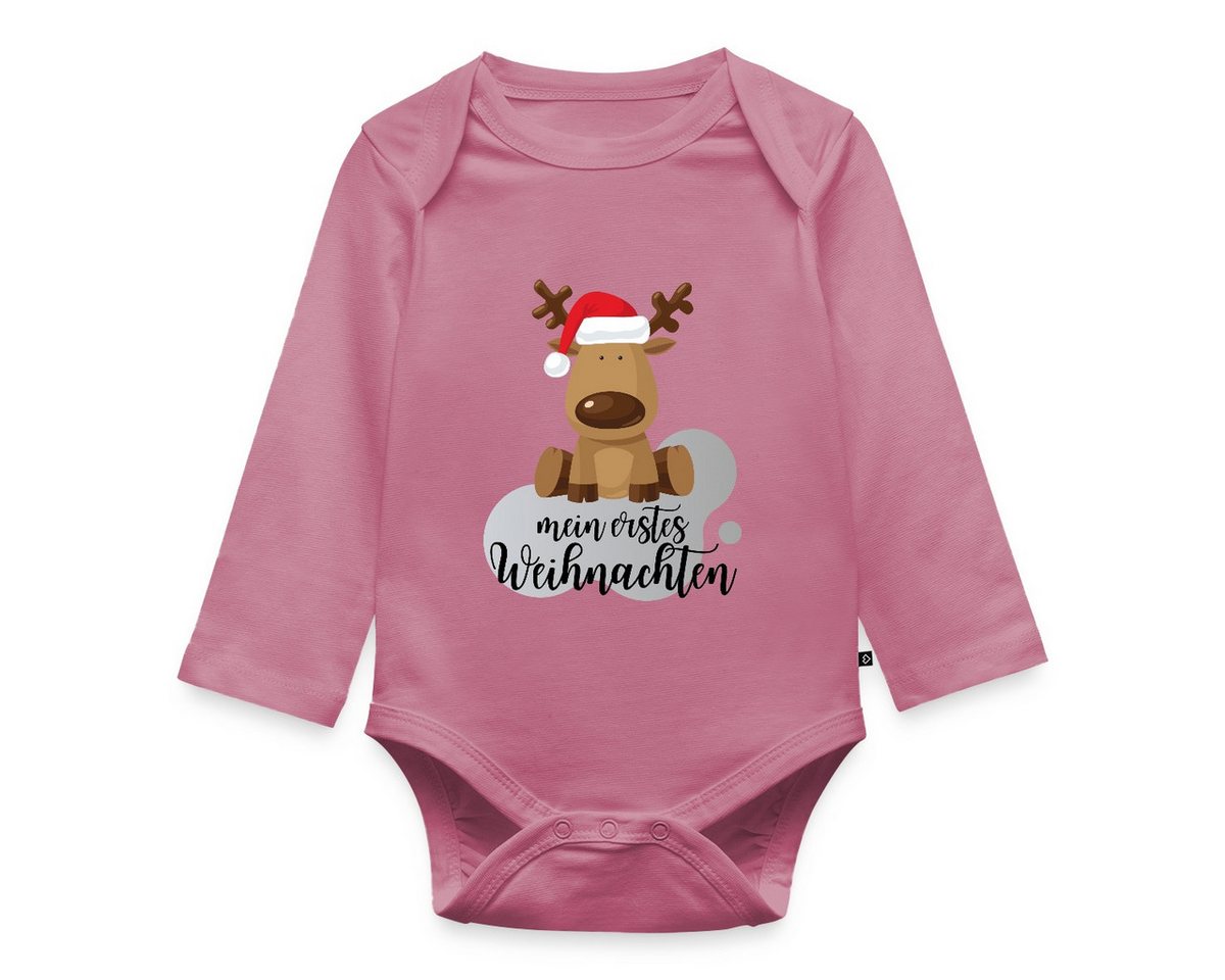 Spreadshirt Langarmbody Mein erstes Weihnachten Rentier mit Weihnachtsmütze Baby Body Langarm (1-tlg) von Spreadshirt