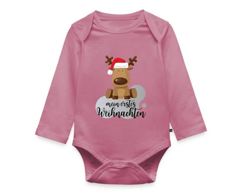 Spreadshirt Langarmbody Mein erstes Weihnachten Rentier mit Weihnachtsmütze Baby Body Langarm (1-tlg) von Spreadshirt