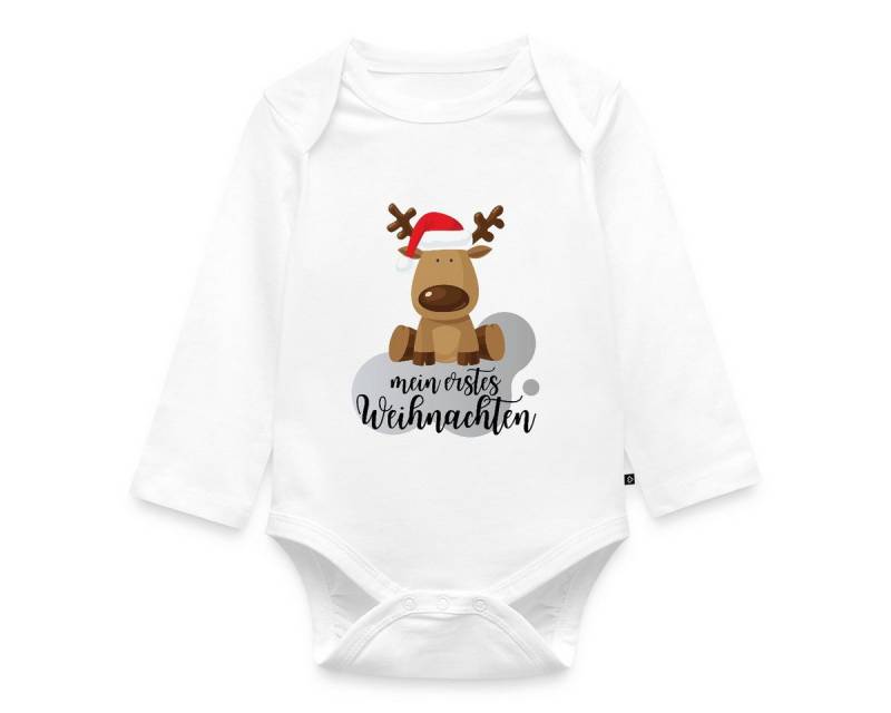 Spreadshirt Langarmbody Mein erstes Weihnachten Rentier mit Weihnachtsmütze Baby Body Langarm (1-tlg) von Spreadshirt