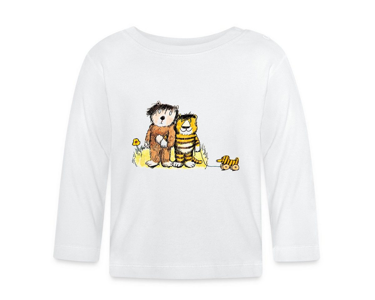 Spreadshirt Langarmshirt Janosch Tiger, Bär und Tigerente auf Wiese Baby Langarmshirt (1-tlg) von Spreadshirt