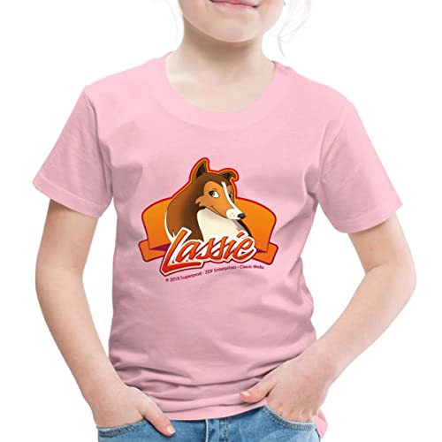 Spreadshirt Lassie Logo Kinder Premium T-Shirt, 110/116 (4 Jahre), Hellrosa von Spreadshirt