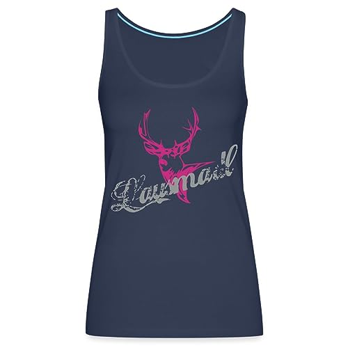 Spreadshirt Lausmadl Bayrisch Hirsch Wiesn Frauen Premium Tank Top, M, Navy von Spreadshirt