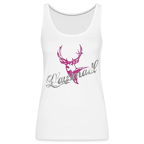 Spreadshirt Lausmadl Bayrisch Hirsch Wiesn Frauen Premium Tank Top, M, weiß von Spreadshirt