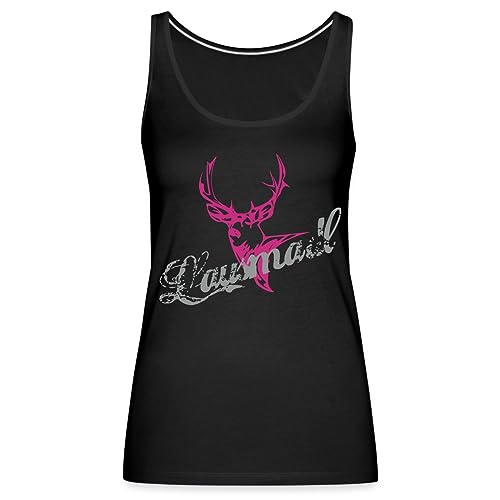 Spreadshirt Lausmadl Bayrisch Hirsch Wiesn Frauen Premium Tank Top, XL, Schwarz von Spreadshirt