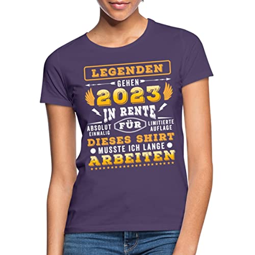 Spreadshirt Legenden In Rente Rentner 2023 Lustiger Spruch Ruhestand Frauen T-Shirt, M, Dunkellila von Spreadshirt