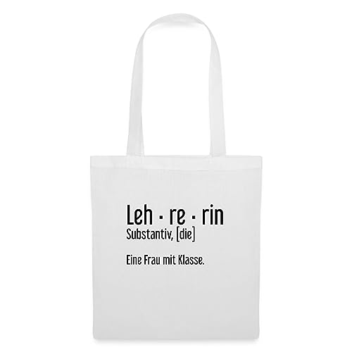 Spreadshirt Lehrerin Definition Geschenk Stoffbeutel, One size, weiß von Spreadshirt