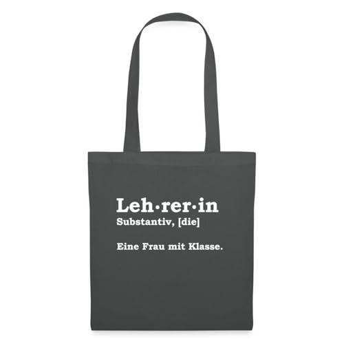 Spreadshirt Lehrerin Abschiedsgeschenk Grundschule Eine Frau Mit Klasse Stoffbeutel, One size, Graphite von Spreadshirt