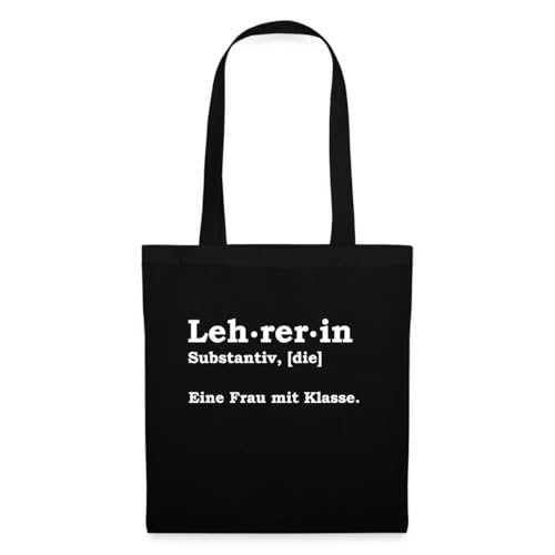 Spreadshirt Lehrerin Abschiedsgeschenk Grundschule Eine Frau Mit Klasse Einkaufstasche, One size, Schwarz von Spreadshirt