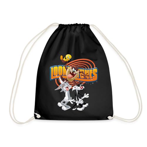 Spreadshirt Looney Tunes Bugs Bunny, Taz, Sylvester & Tweety Turnbeutel, One size, Schwarz von Spreadshirt