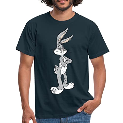 Spreadshirt Looney Tunes Bugs Bunny Vintage Pose Männer T-Shirt, M, Navy von Spreadshirt