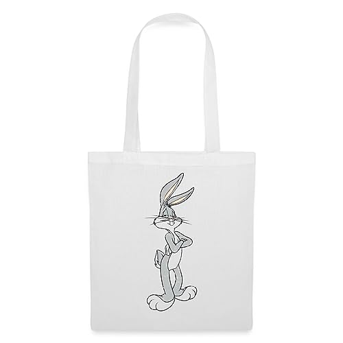 Spreadshirt Looney Tunes Bugs Bunny Vintage Pose Stoffbeutel, One size, weiß von Spreadshirt