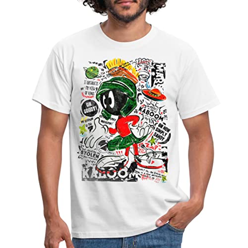 Spreadshirt Looney Tunes Marvin Der Marsmensch Männer T-Shirt, M, weiß von Spreadshirt