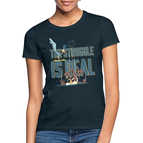 Spreadshirt Looney Tunes The Struggle is Real Spruch Frauen T-Shirt, M, Navy von Spreadshirt