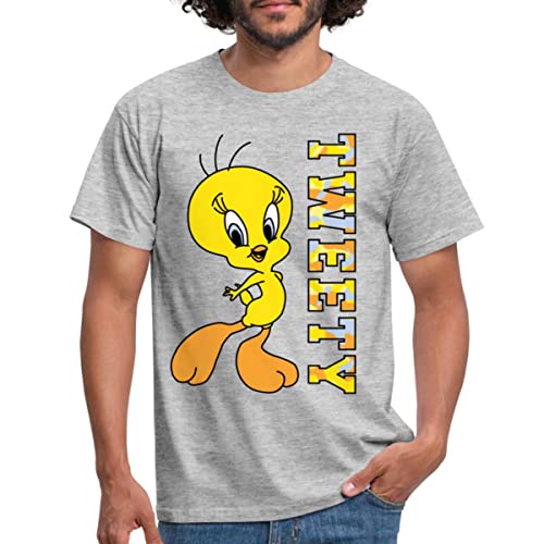 Spreadshirt Looney Tunes Tweety Camouflage Männer T-Shirt, XL, Grau meliert von Spreadshirt