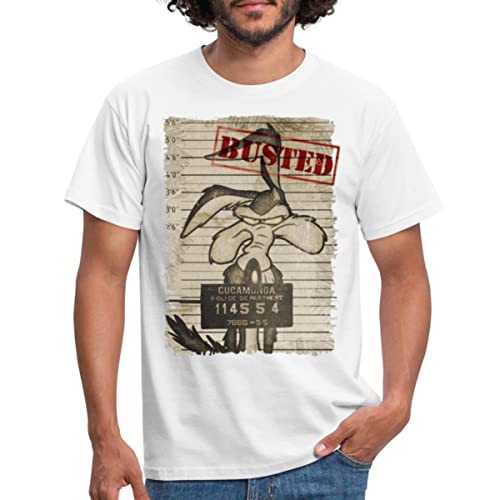 Spreadshirt Looney Tunes Wile E. Coyote Busted Männer T-Shirt, 4XL, weiß von Spreadshirt