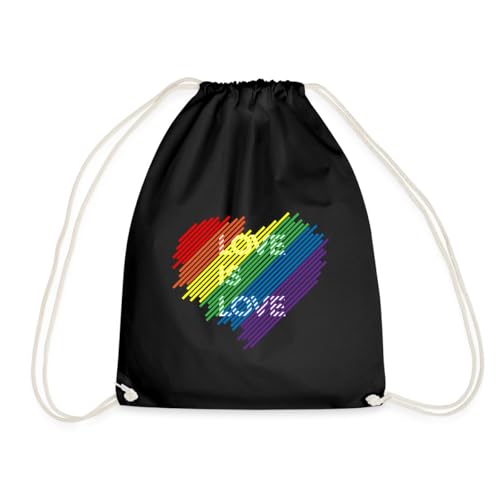 Spreadshirt Love Is Love Liebe Ist Liebe LGBTQIA Turnbeutel, One size, Schwarz von Spreadshirt